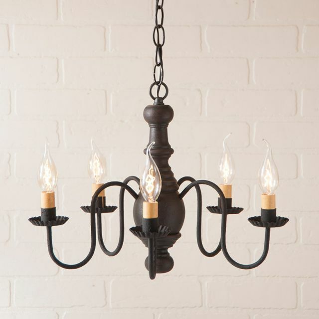Lancaster Wood Chandelier in Americana Black