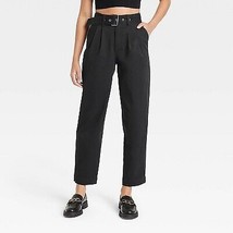 Women&#39;s Super High-Rise Tapered Chino Pants - A New Day Black 6 - £19.57 GBP