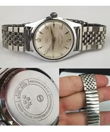 Vintage Louis Men&#39;s Watch 1318 5 star 17j Stainless Steel 34mm Working! - $1,834.22 MXN