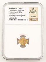 Bizantino Empire Leontius (Ad 695-698) Av Semissis From Syracuse Mint Raro - $4,207.54