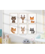 Woodland Nursery Prints Set of 6 Gender Neutral Woodland Nursery Decor | Digital - £11.74 GBP