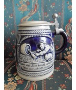 MARZI &amp; REMY Hohr, Germany- c1879/1994 covered blue glaze stein monk ORI... - $63.35