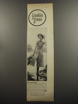 1953 Franklin Simon Dress by Flobert Advertisement - The great divide - £14.50 GBP