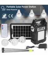 Portable Solar Power Station, Backup Battery with Flashlight &amp; 3 Bulbs - $1,123.89 MXN