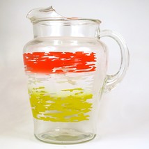 Sunset Stripes Mid-Century 64-Ounce Ice Lip Pitcher 2 Quart Glass Servew... - $651.35 MXN
