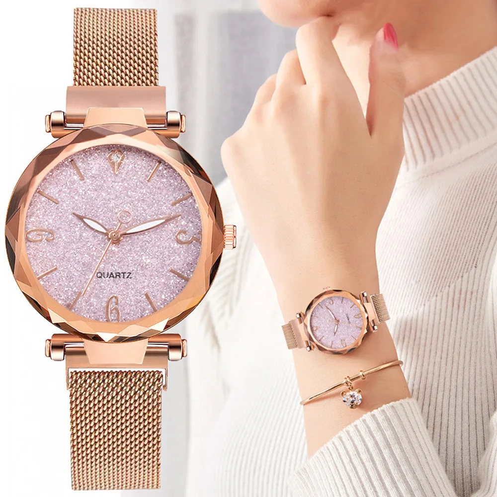 Fashion Women  Simple Rose   Belt Magnetic Wrist Watch  Ladies Business Casual W - £86.64 GBP
