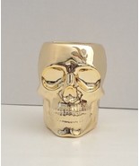 Bath &amp; Body Works GOLD GOLDEN SKULL Foaming Soap Holder Halloween - $29.69