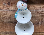 Hallmark Snowman Double Bowl Candy Dish/Nut Tray - Near Mint Condition -... - $12.59
