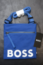 Hugo Boss Pixel Logo Recycled Material Med Blue Envelope Sling Shoulder Bag - $65.99