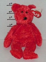 Vintage TY SIZZLE Bear Beanie Baby plush toy Red - $9.65
