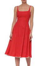 7 For All Mankind Red Linen Midi Dress, Size M - £68.45 GBP