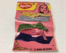 Vintage hair clips klippies n bows by Lady Ellen 5 bows on clips movie p... - $34.60