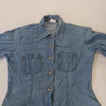 B.N.B. Best World Brand Women's Blue Long Sleeve Button Up Cotton Shirt Size M image 15