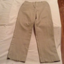 Size 14 George pants khaki flat front uniform pants girls - £6.05 GBP