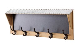 Rustic Farmhouse Style Wooden Chalkboard Wall Hook Coat Rack - £45.86 GBP