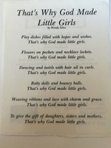 Once Upon a Scribble Poem Sticker Words Thats Why God Made Little Girls ... - £2.25 GBP