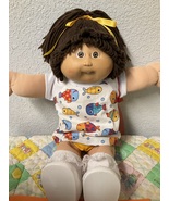 VTG Cabbage Patch Kid Girl Brown Single Ponytail Brown Hair Head Mold #5... - €236,09 EUR