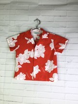 Jade Fashions Tropical Floral Hawaiian Hawaii Button Shirt Red White Boys Size 4 - £19.06 GBP