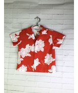 Jade Fashions Tropical Floral Hawaiian Hawaii Button Shirt Red White Boy... - £19.32 GBP