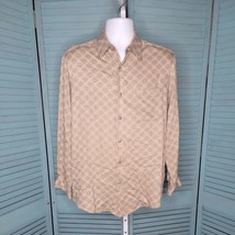 Claiborne Button Up Collared Dress Shirt ~ Sz M ~  Beige ~ Long Sleeve - £16.44 GBP