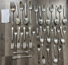 Silver Plate FIRST LOVE International 1847 Rogers 37 Pieces Lot Forks Sp... - $212.80