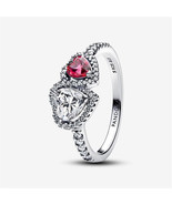 925 Sterling Silver Halo Hearts Ring,Bridesmaid Gift,For Fit Delicate Ne... - $42.20 CAD