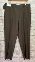 Murano Pants 36x32 Dress Slacks Brown Pleated Torino Wool Bamboo Stretch... - £34.52 GBP