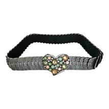 Women&#39;s Vintage Jeweled Snake Fish Scale Metal Elastic Belt 30&quot; Unstretc... - £34.79 GBP