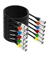 Tisino Xlr To Xlr Microphone Cable, 6-Pack Multi-Colored Xlr Male To, 3M... - $40.98