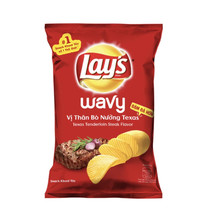 20 Bags of Lay&#39;s Lays Wavy Texas Tenderloin Steak Flavored Chips 54g Eac... - $47.41
