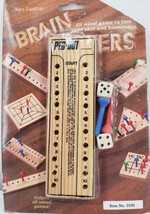 Vintage Brain Testers Peg Out Wood Game Dice Pegs - $8.34