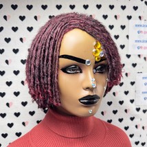 Short Faux Locs Wig Dreadlock Synthetic Afro Wigs For Black Women Burgun... - $70.00