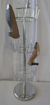 Chrome Revolving 3-Tier 18 pr  Shoe Tree Rack Organizer Stand - £27.94 GBP