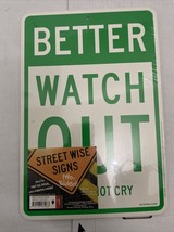 Two sided street wise sign - better watchout better not cry/tinsel in a ... - €4,27 EUR