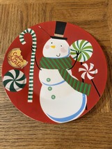 Christmas Snowman Plate Ceramic-BRAND NEW-RARE COLLECTIBLE-SHIPS N 24 HOURS - $25.15
