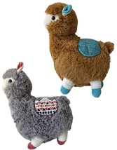 Kellytoy Alpaca Llama Plush Gray White Tan Saddle Soft Stuffed Animal Kelly Toy - £15.82 GBP