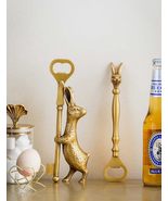 Vintage Brass Rabbit Bottle Opener Set, Unique Luxury Beer Opener Key &amp; ... - $149.00