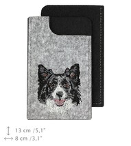 Border Collie - A felt phone case with an embroidered image of a dog. - £7.98 GBP