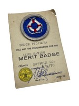 Boy Scouts Vintage Merit Badge Life Saving Patch Card 1970 BSA - £9.48 GBP