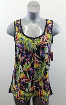 Ardene Women&#39;s Large Black w/Colorful Patterned Front Sleeveless Cami Tank Top - £7.72 GBP