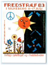 1983 Fredstraef 83 Peace Festival Silkeborg Denmark Ad Postcard - $110.90 MXN
