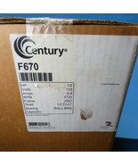 Century F670 Electric Motor 1/2 HP 115VAC 1 PH 1725 RPM NEMA J56Z - $179.99