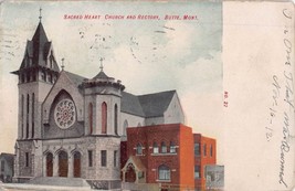 Butte Montana~Sacred Heart Catholic Church &amp; RECTORY~1912 Postcard - £10.51 GBP