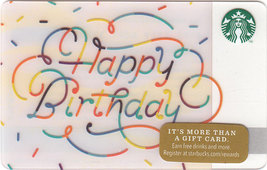 Starbucks 2014 Confetti Happy Birthday Collectible Gift Card New No Value - £2.33 GBP