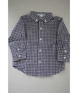 JANIE and JACK Toddler Boy&#39;s Long Sleeve Purple Button Front Shirt 12-18... - $12.86