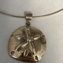 Sterling Silver 925 Large 1.25” Sand Dollar Star Pendant &amp; 925 16” Necklace - £19.36 GBP