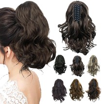 10&quot; Ponytail Extension Claw Clip Hair Extensions Short Claw Ponytail Wavy Curly - £13.20 GBP