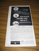1959 Print Ad Bausch &amp; Lomb BALvar Rifle Scopes for Hunting Rochester,NY - $10.87