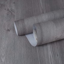 Likiliki Gray Natural Wood Grain Wallpaper Peel And Stick Wallpaper Gray Counter - £30.06 GBP