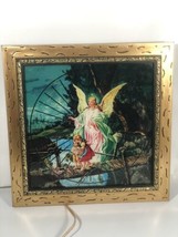 Vintage Motion Lamp Moving Picture Light Wall Display Psychodelic Guardian Angel - £311.49 GBP